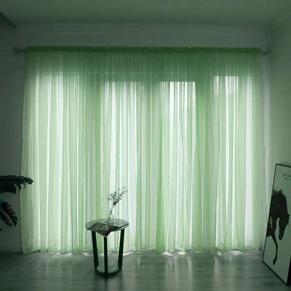 Simple and Modern Balcony Solid Color Gauze Curtain - Elegant Design - AllvueCo