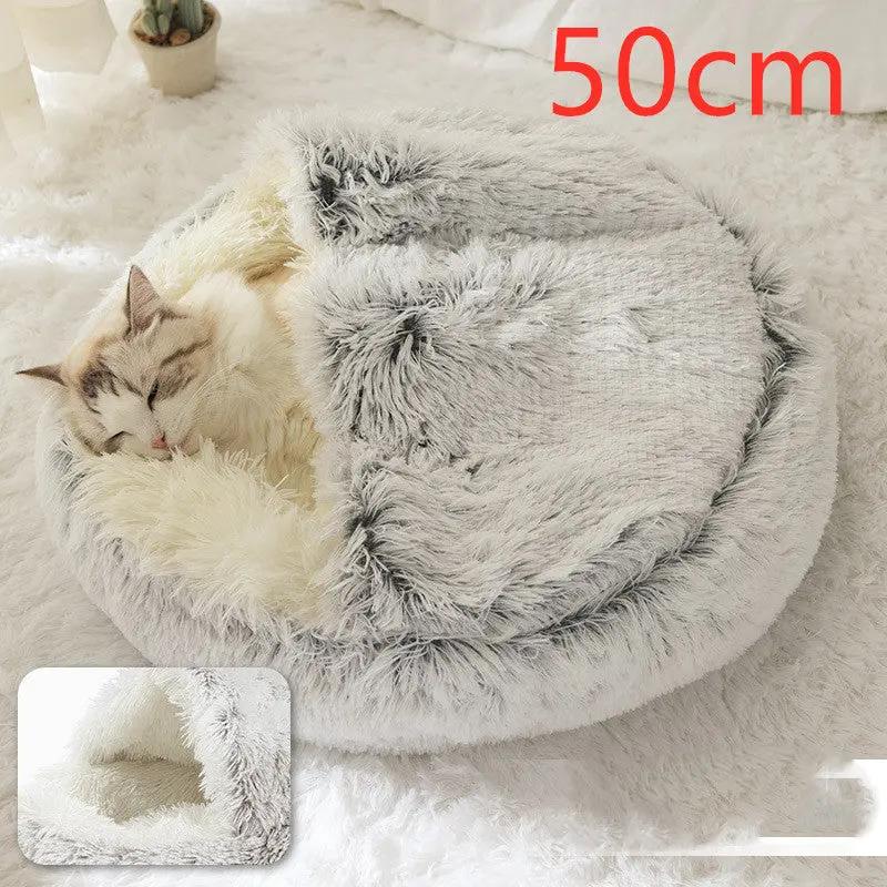 2 In 1 Dog And Cat Bed Pet Winter Bed Round Plush Warm Bed H | Other My Store