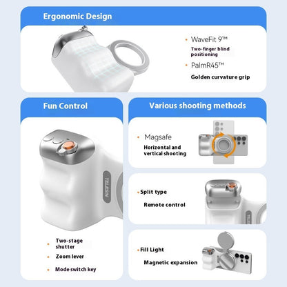 Magnetic Photography Handle – Wireless Bluetooth Camera Grip for Smartphones AllvueCo