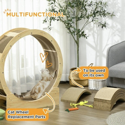 PawHut 4-Pack Reversible Cat Scratching Boards – Eco-Friendly Scratch Pads for Indoor Cats & Cat Wheel Replacement - AllvueCo