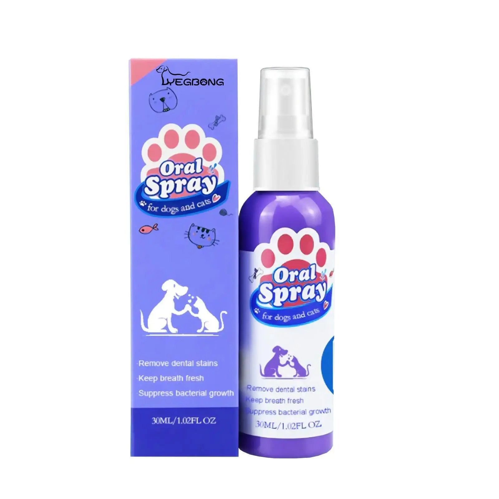Yegebang Pet Teeth Cleaning Spray – Oral Care & Fresh Breath for Dogs and Cats - AllvueCo