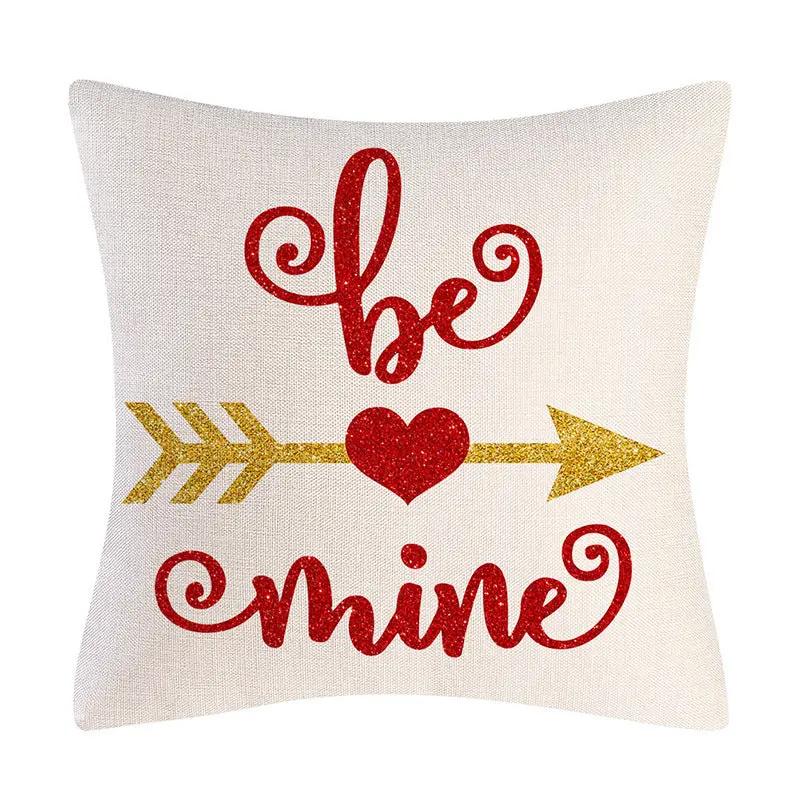 Valentine's Day Linen Pillowcase - Holiday Gift for Home Decor - AllvueCo