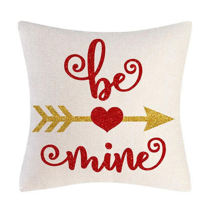 Valentine's Day Linen Pillowcase - Holiday Gift for Home Decor - AllvueCo