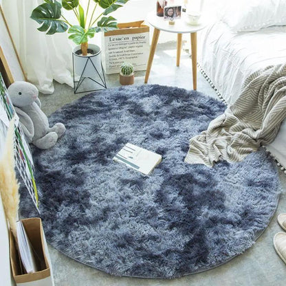 Fluffy Round Rug Carpets for Living Room Decor - Faux Fur Area Rug - AllvueCo