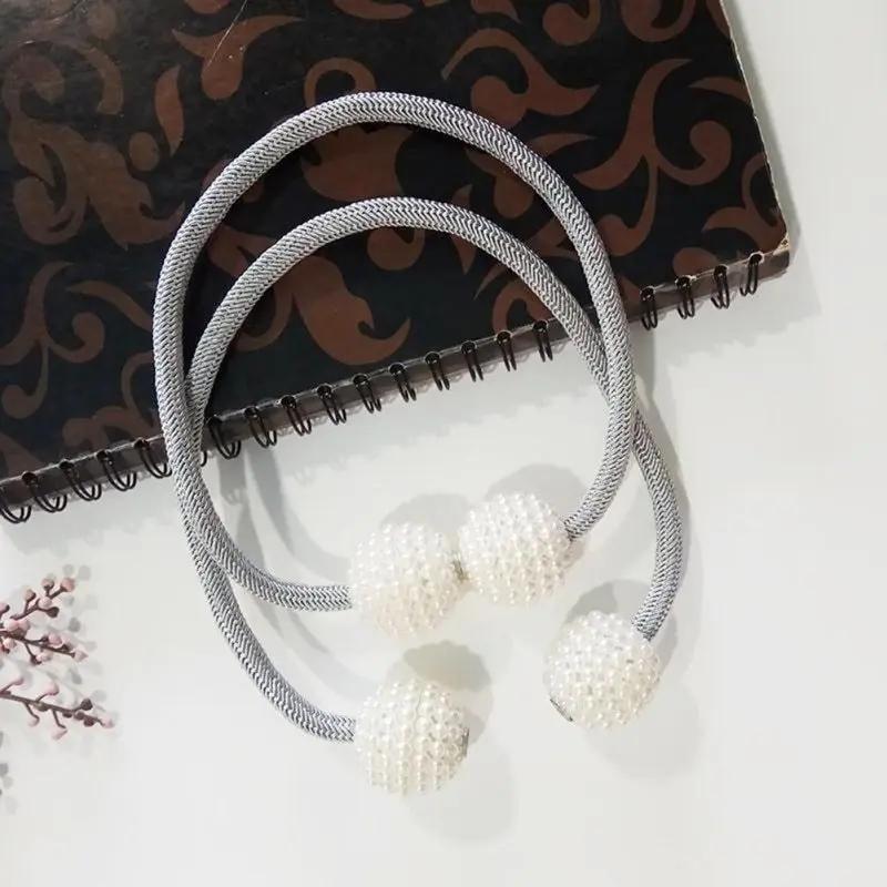 Magnetic Curtain Tiebacks with Pearl Beads - Elegant Home Decor - AllvueCo