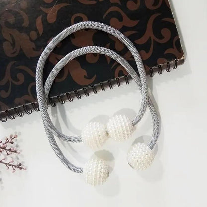 Magnetic Curtain Tiebacks with Pearl Beads - Elegant Home Decor - AllvueCo