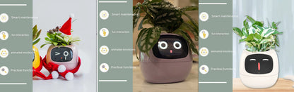 Smart Planter with AI Sensors – Interactive Plant Care with 49+ Expressions & Real-Time Monitoring AllvueCo