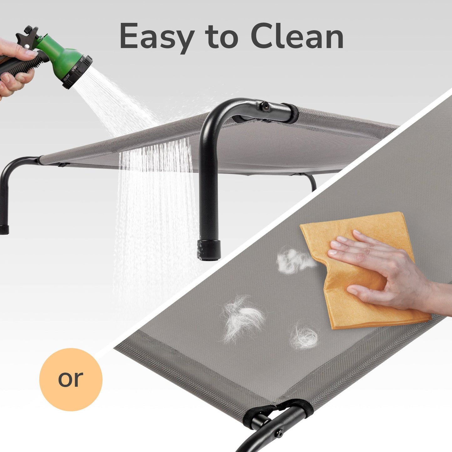 Extra-Large Elevated Dog Bed – Heavy-Duty Cooling Cot with Steel Frame & Breathable Mesh (Black) - AllvueCo