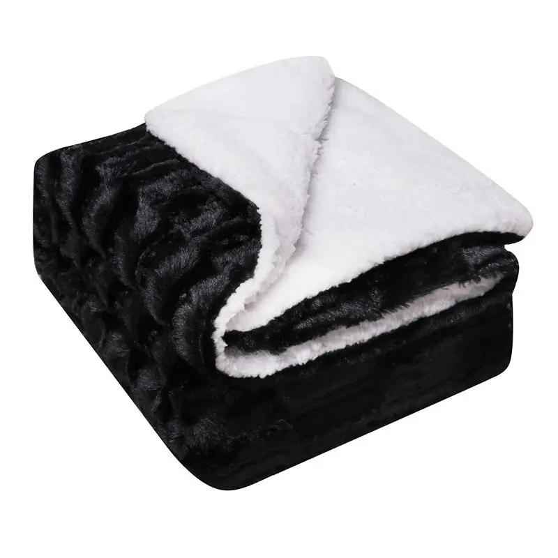 Thickened Flannel Lamb Wool Blanket - Cozy Double Leisure Blanket