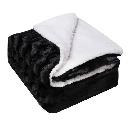 Thickened Flannel Lamb Wool Blanket - Cozy Double Leisure Blanket