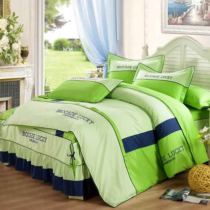 Solid Color Cotton Bed Skirt Set of Four - Premium Quality Cotton Bedding