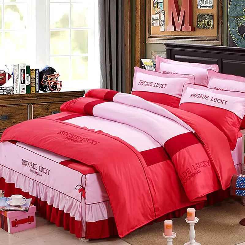 Solid Color Cotton Bed Skirt Set of Four - Premium Quality Cotton Bedding