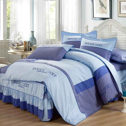 Solid Color Cotton Bed Skirt Set of Four - Premium Quality Cotton Bedding