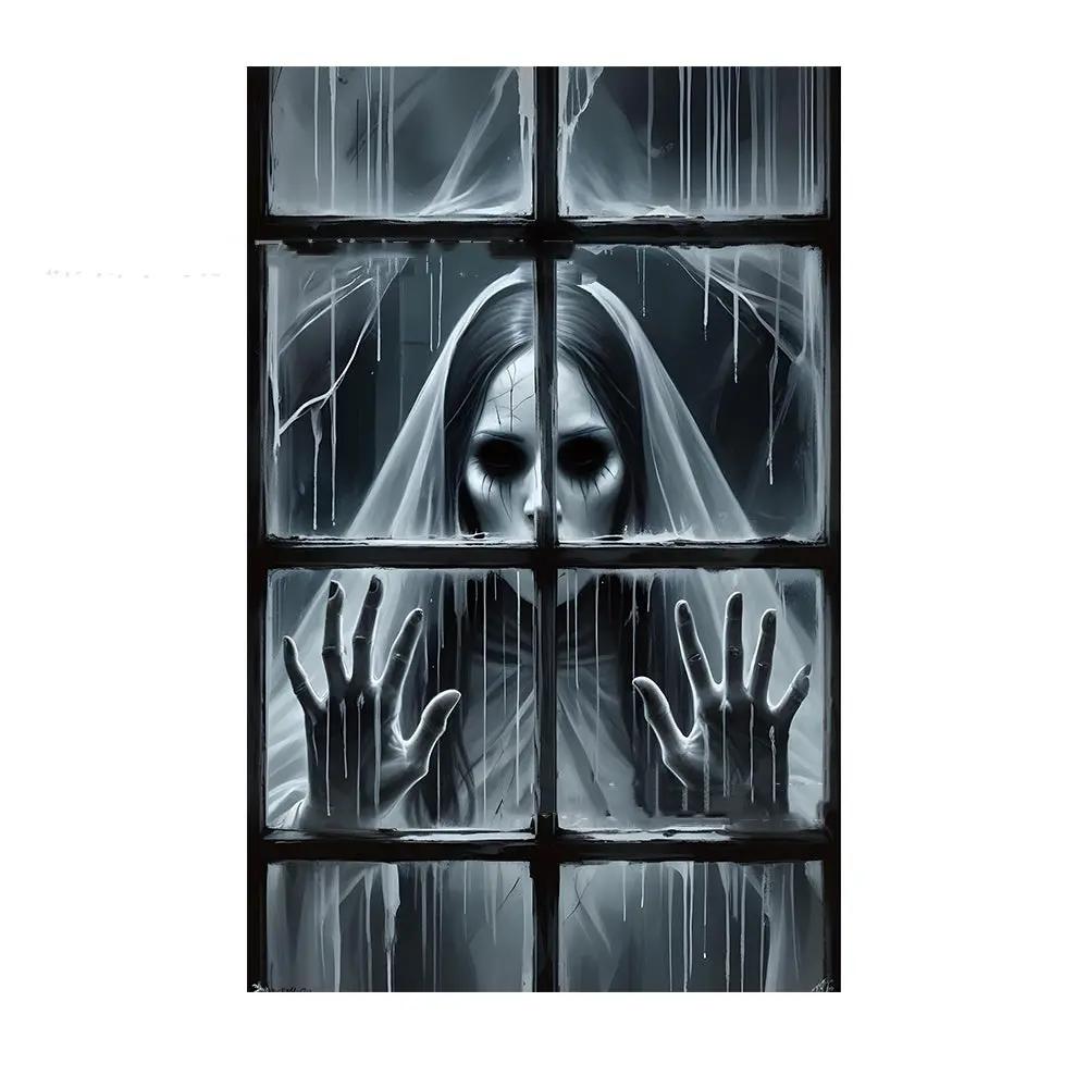 3D Holiday Window Cover Witch Halloween Decoration - AllvueCo