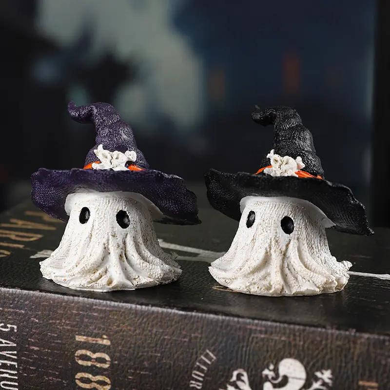 Resin Decoration Halloween Wizard Hat Ghost Ornaments - Festive Decor - AllvueCo