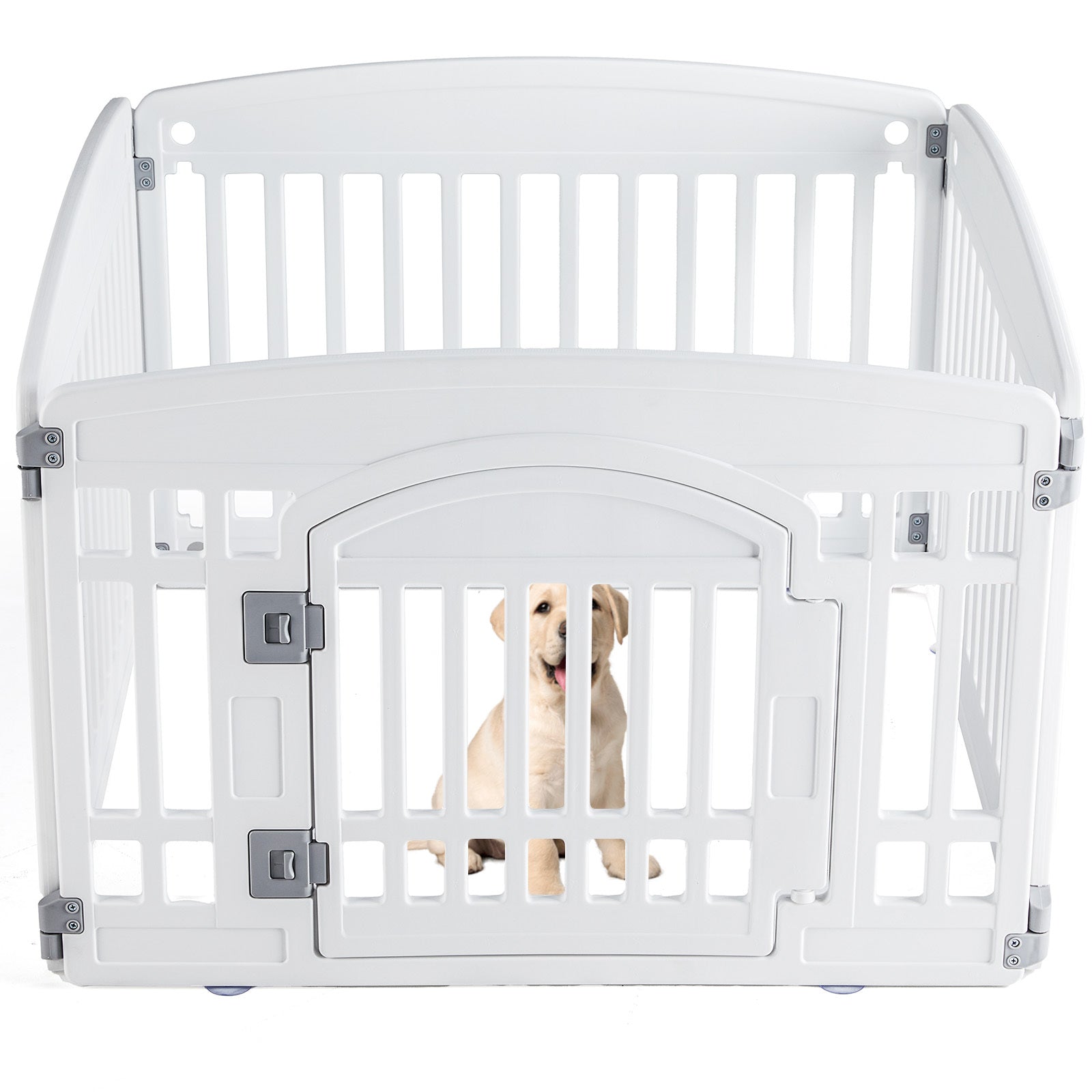 Heavy-Duty Dog Playpen Fence – Safe & Portable Pet Enclosure with Lockable Door for Indoor & Outdoor Use - AllvueCo