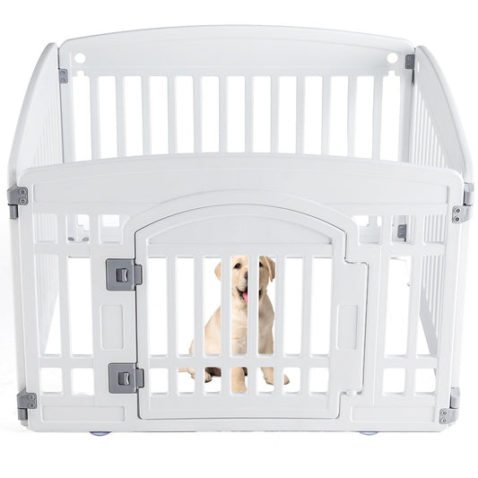 Heavy-Duty Dog Playpen Fence – Safe & Portable Pet Enclosure with Lockable Door for Indoor & Outdoor Use - AllvueCo