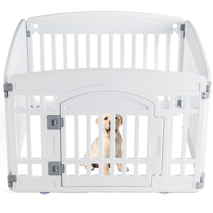 Heavy-Duty Dog Playpen Fence – Safe & Portable Pet Enclosure with Lockable Door for Indoor & Outdoor Use - AllvueCo