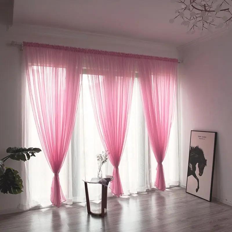 Simple and Modern Balcony Solid Color Gauze Curtain - Elegant Design - AllvueCo