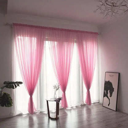 Simple and Modern Balcony Solid Color Gauze Curtain - Elegant Design - AllvueCo
