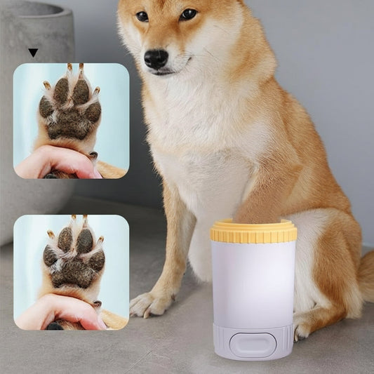 Pet Semi-Automatic Foot Washing Cup – Portable Dog Paw Cleaner with Soft Silicone Bristles - AllvueCo