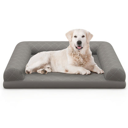 Orthopedic Foam Dog Bed – Medium Size with Egg-Crate Support & Washable Cover (Grey) - AllvueCo
