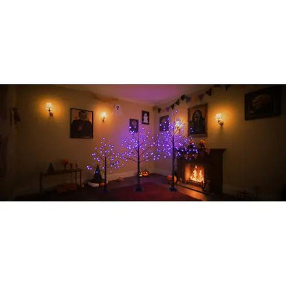 3 Pack Halloween Lighted Spooky Trees – 4FT, 5FT & 6FT with Purple LED Lights - AllvueCo