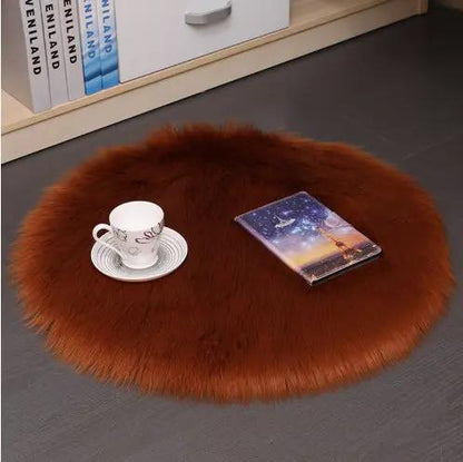 Hair Plush Carpet Floor Mats - Wool Round Household Mats - AllvueCo