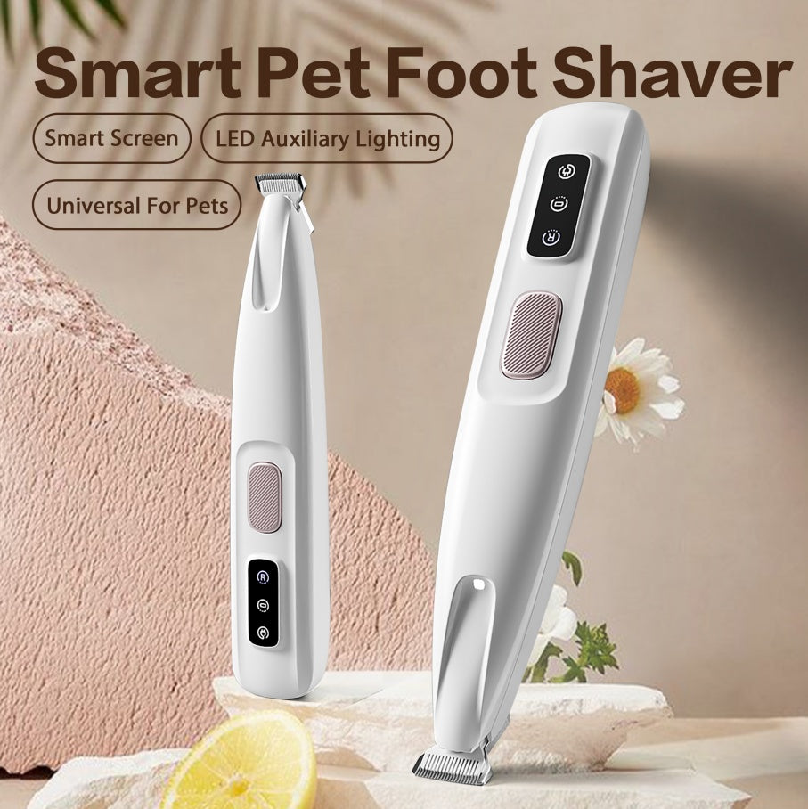 Smart Pet Paw Trimmer – Waterproof Rechargeable Hair Clipper with LED Light, Quiet Cordless Grooming Kit for Dogs & Cats - AllvueCo