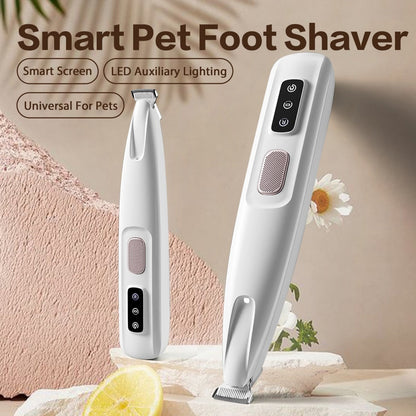 Smart Pet Paw Trimmer – Waterproof Rechargeable Hair Clipper with LED Light, Quiet Cordless Grooming Kit for Dogs & Cats - AllvueCo