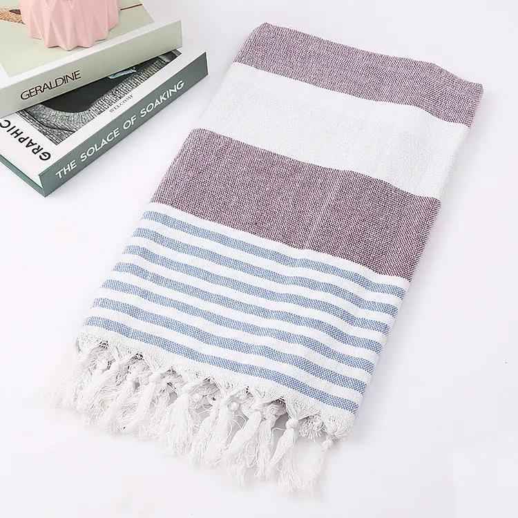 Cotton Striped Beach Towel 100x180cm - Stylish Striped Beach Towel for Fun in the Sun