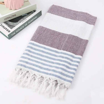 Cotton Striped Beach Towel 100x180cm - Stylish Striped Beach Towel for Fun in the Sun