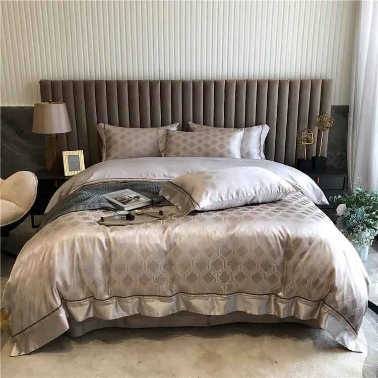 Pure Cotton Luxury Bedding Set - Four-Piece Light Luxury Collection for Spring