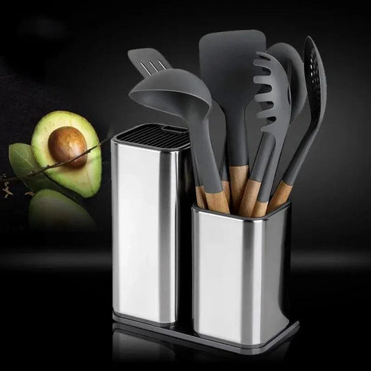 Creative Multifunctional Tool Holder – Large Capacity Knife & Cutlery Organizer with Drainage - AllvueCo