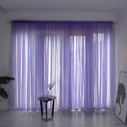 Simple and Modern Balcony Solid Color Gauze Curtain - Elegant Design - AllvueCo