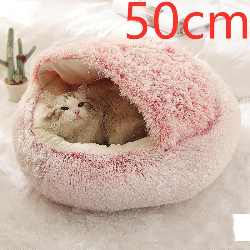 2 In 1 Dog And Cat Bed Pet Winter Bed Round Plush Warm Bed H | Other My Store