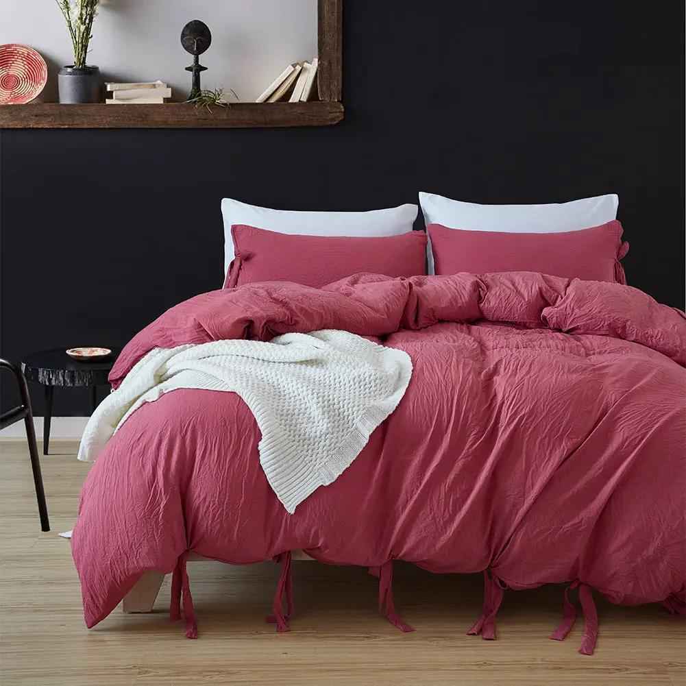 Solid Color Tape Bedding Set - Elegant Comfort and Stylish Design for Your Bedroom