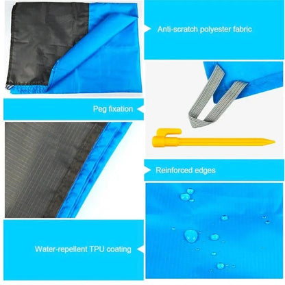 Portable Waterproof Picnic Mat – Foldable Beach Blanket with Carry Bag & Pegs - AllvueCo