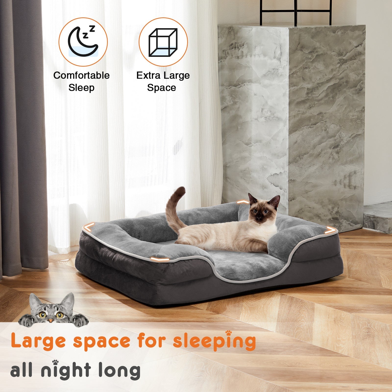 Warm Washable Pet Sofa Bed – Removable Sleeping Mat for Cats & Dogs, Soft Plush Cushion for All Seasons - AllvueCo