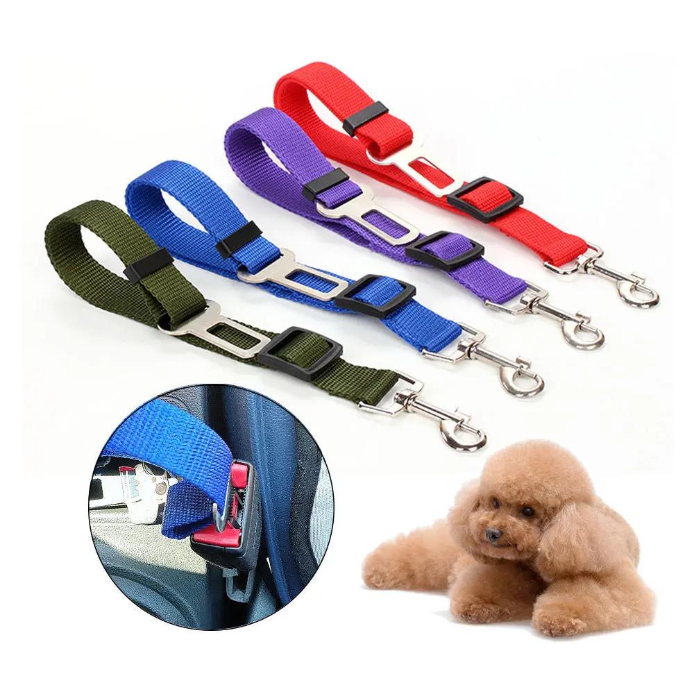 Adjustable Pet Car Safety Seat Belt – Durable Nylon Leash for Dogs & Cats - AllvueCo