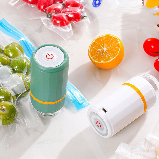 Mini USB Rechargeable Vacuum Sealer Pump – Portable Food & Clothes Saver with Storage Bags AllvueCo