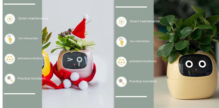 Smart Planter with AI Sensors – Interactive Plant Care with 49+ Expressions & Real-Time Monitoring AllvueCo