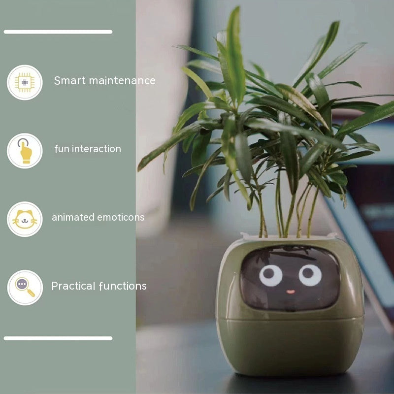 Smart Planter with AI Sensors – Interactive Plant Care with 49+ Expressions & Real-Time Monitoring AllvueCo