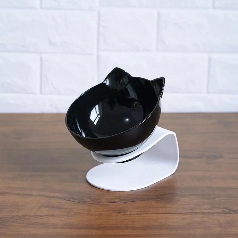 Non Slip Double Cat Bowl with Raised Stand for Pet Feeding - AllvueCo