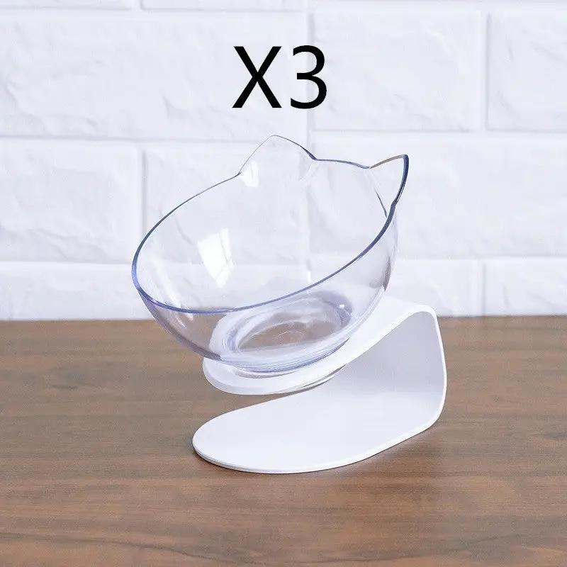 Non Slip Double Cat Bowl with Raised Stand for Pet Feeding - AllvueCo