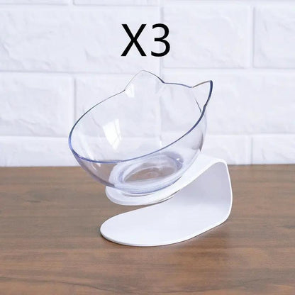 Non Slip Double Cat Bowl with Raised Stand for Pet Feeding - AllvueCo