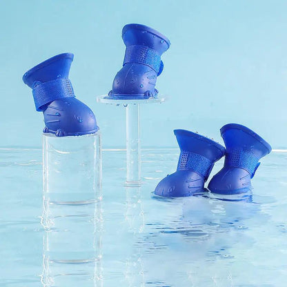 Dog Rain Boots 4pcs Waterproof Silicone Non-Slip Footwear - AllvueCo