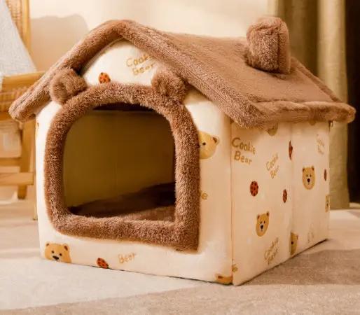 Foldable Pet Bed - Winter Dog Villa Sleep Kennel - AllvueCo