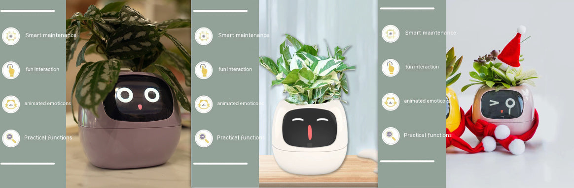 Smart Planter with AI Sensors – Interactive Plant Care with 49+ Expressions & Real-Time Monitoring AllvueCo