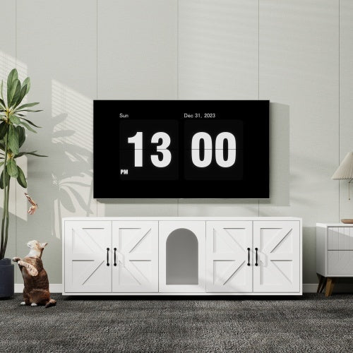 Modern Wooden Cat Litter Box Furniture with Double Room – Stylish & Functional - AllvueCo